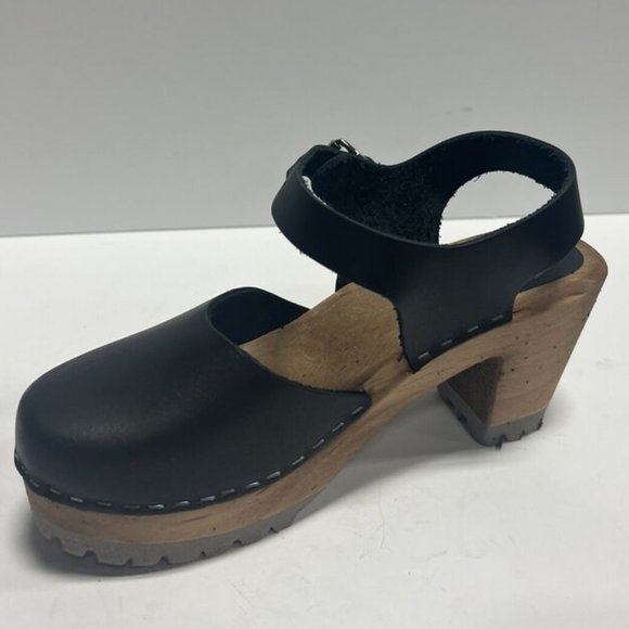 MIA Women's Abba Clog Black Leather, Size US7 M EU37 - Picture 2 of 6